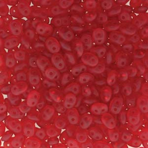 24 Grams(330) Czech Glass MATTE Ruby Red 2.5x5mm Super Duo Beads with 0.8mm Holes