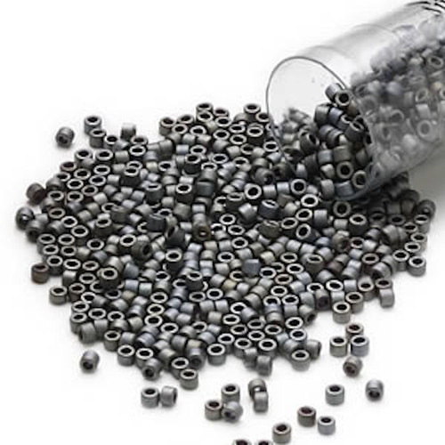 7.5 Grams  Opaque Matte Rainbow Medium Grey #11 Delica Seed Beads (DB0307)