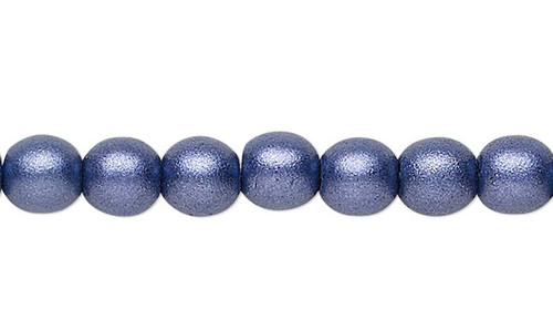 Czech Pressed Glass Satin Dark Purple Blue Druk 4mm Round Beads 1 Strand(100) `