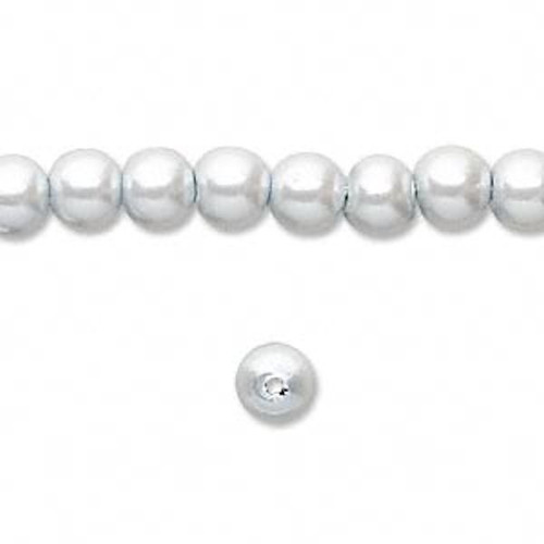 1 Strand Hemalyke Magnetic Pearl Grey White 6mm Round Beads with 0.8-1mm Hole *