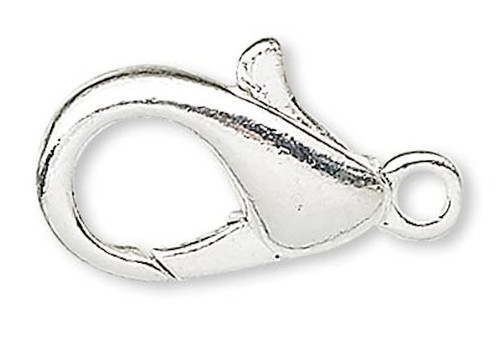 100 Silver Plated Pewter 10x6mm Lobster Claw Clasps with Closed Loop