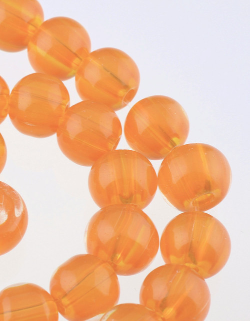 Bead, Trans Orange Lampworked Glass 9-10mm Round with 1.8-3mm Hole 1 Std(42) *