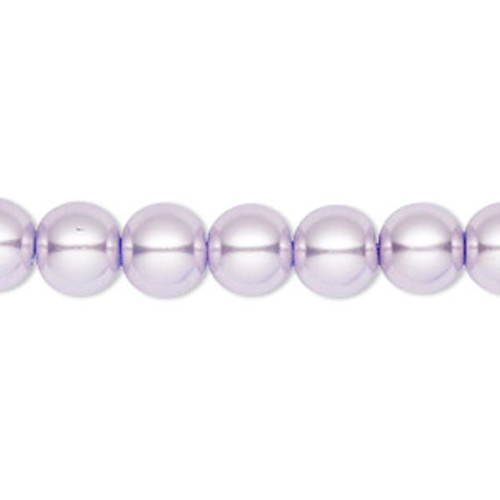 2 Strands (100) Lilac 8mm Round Glass Pearl Beads with 1.1-1.4mm Hole