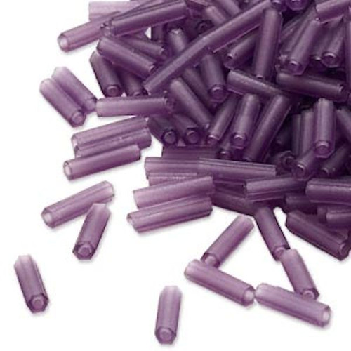 35 Grams Translucent Matte Amethyst Purple Glass Tube Bugle Beads ~ 6mm ~ Approx 1,000 Beads *