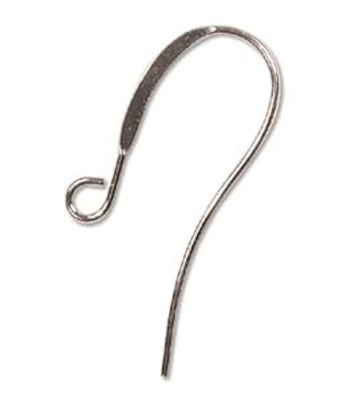 Ear Wire, 144 Long Silver Plated Brass 26mm Flattened Fish Hook Earwires Earrings