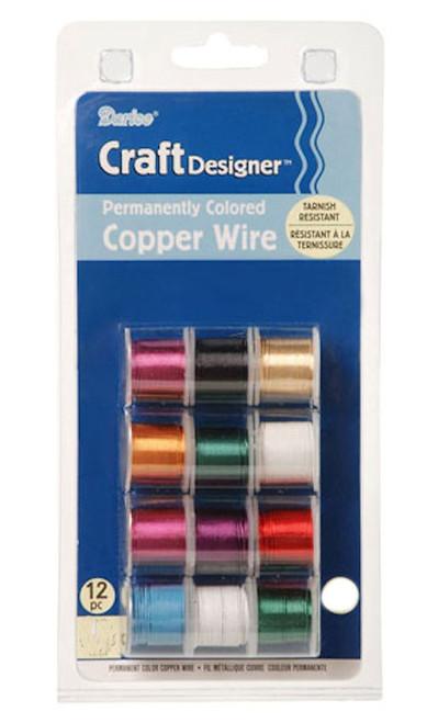 12 Spools x 3 Yards Permanently Colored 20 Gauge Copper Wrapping Wire MIX *