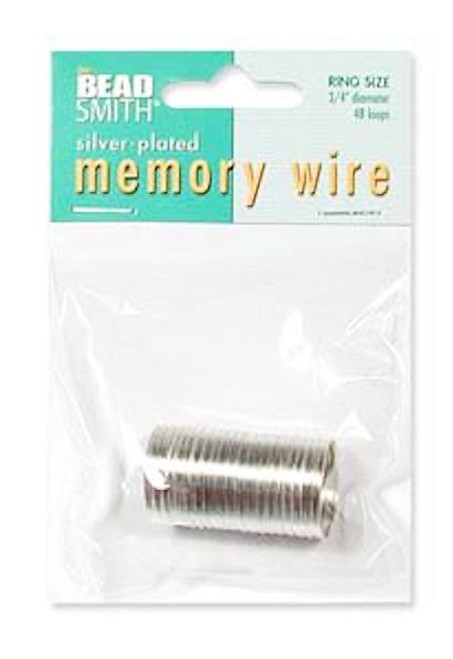 Memory Wire, Approximately 48 Loops Silver Plated Steel 3/4" Ring Memory Wire