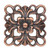 24  Antiqued Copper Plated Brass 14x14mm Filigree Domed Square Connectors