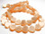 Bead, Orange Cat's Eye Fiber Optic Glass 8mm Flat Heart Beads 1 Strand(50)*