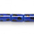 1 Strand(25) Opaque Blue with Black Lampwork Glass 16x10mm Tube Beads *