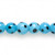 1 Strand Lampwork Glass Turquoise Blue with Black Polka Dots 8-10mm Round Beads*