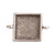 1 Antiqued Silver Plated Pewter Small LINK Square Bezel Pendant