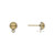 100 Antiqued Gold Plated 6mm Half Ball Ear Stud Earring Posts with Closed Loop