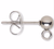10 Pair Stainless Steel 4mm Ball Post Earstuds with Open Loop & Earnuts