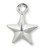 Drop, Charm, 100 Silver Plated Brass 6x6mm Double Sided Mini 3D Drop Star Charms