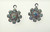 2 Rhodium Plated Brass 10mm Flower Charms with AB Clear Swarovski Crystals *