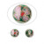 10 Gold Plated Copper Cloisonné Enamel Green/Pink/Red 8mm Round Beads