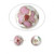 10 Gold Plated Copper  Pink & White Cloisonné 8mm Round Beads with 1.5mm Hole `