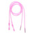 Necklace Cord, 4 Translucent Pink Silicone 18" Long 2.2-2.5mm Cord Necklace with Snap Closure