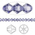 144 Swarovski Tanzanite Purple 4mm Crystal Xilion Bicone Beads (5328)