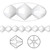 24 Swarovski White Alabaster 6mm Xilion Crystal Bicone Beads (5328) *