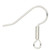 Ear Wire, 50 Silver Plated Stainless Steel 21 Gauge 6x2mm Long Coil Fishhook Earwire Earrings