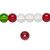 36 Inch Strand(112) Glass 7-8mm Round Transparent Christmas Mix Beads