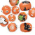 Bead, 10 Halloween Hand Painted Epoxy Glass Orange & White Beads with 1.3-1.5mm Hole *