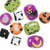 10 Halloween Hand Painted Epoxy Glass Purple, Green & Orange Beads *