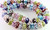 20 Lampwork Glass Multi Color with Flowers 12x7mm Rondelle Bead Mix  *