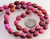 1 Strand(40) Crazy Lace Agate Dyed Fuchsia Pink & Red 8x10mm Oval Egg Beads *