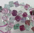 Bead Mix,  Rainbow Fluorite Gemstone 4x4mm Square Cube Beads 1 Strand (80+)*