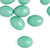 10 Opaque Teal Vintage German Pressed Glass 15x11mm-15x12mm OVAL Bead Mix *