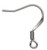 Ear Wire, 100 Stainless Steel 16mm Flat FishHook with 3mm Coil & Open Loop