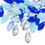 Bead, 40 Glass Crystal BLUES MIX Faceted Briolette 12x6mm Teardrop Beads