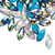 Bead, 40 OCEAN MIX Glass Crystal 12x6mm Faceted Briolette Top Drilled Teardrop Beads