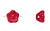 50 Transparent Ruby Red Czech Pressed Glass 8.5x6mm Flower Button Beads