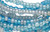 Ten 36" Continuous Strands Clear & Blue Tones With AB Finish Glass Seed Bead Mix