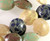 Bead, 10 Lampworked Glass Multi Color Swirls 20mm Puffy Coin Beads *