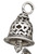 Charm, 4 Antiqued Silver Plated Pewter 16.5x12mm Textured Bell Drop Charms