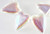 Bead, 12 Czech Pressed Glass AB Crystal 17x12mm HEART Focal w/ 1mm Hole *