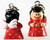 1 Pair Hand Painted 3D Resin Angel with Star Red Dress Charm Earrings