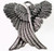 2 Antiqued Pewter 40x42mm Crossed Wing Charm Pendants *