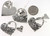 4 Antiqued Silver Plated Pewter 26x30mm Heart with Heart Cut-Out Charms *