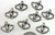8 Antiqued Silver Plated Pewter 13x15mm Linked HEART Charms *