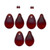 Bead, Teardrop, Red, 100 Czech Pressed Glass Matte Garnet Red 8x6mm Top Drilled  Beads
