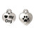 2 Antiqued Silver Plated Pewter Double Sided 12x10mm Heart "Love My Dog" Charms