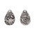 2 Antiqued Pewter TierraCast Double Sided 20x14mm Flora Teardrop Charms