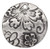 2 Antiqued Pewter TierraCast Double Sided 22x21.5mm Flora Uneven Round Charms