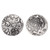 2 Antiqued Pewter TierraCast Double Sided 22x21.5mm Flora Uneven Round Charms